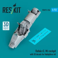Reskit U72236 Rafale (C, M) cockpit with 3D (HOBBYB) 1/72