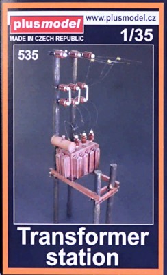 Plusmodel 535 Transformer station (resin set w/ wood.poles) 1/35