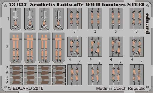 Eduard 73037 Seatbelts Luftwaffe WWII bombers STEEL 1/72