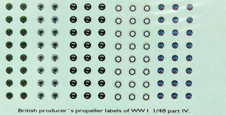 LF Model C4887 Decals British producer propeller labels IV. 1/48