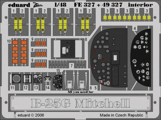 Eduard FE327 B-25G interior ACC