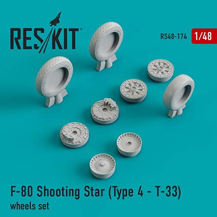 Reskit RS48-0174 F-80 Shooting Star (T-33) wheels (HAS/MONO) 1/48