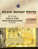 Kora Model DS72248 Siebel Si-204D wheels&interior PE set (AZ/KP) 1/72