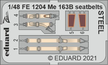 Eduard FE1204 Me 163B seatbelts STEEL (GASP.MOD.) 1/48