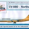 F-rsin Plastic FRP4045 Convair CV-880 Northeast Yellowbird, laser/silk-screened decals 1/144