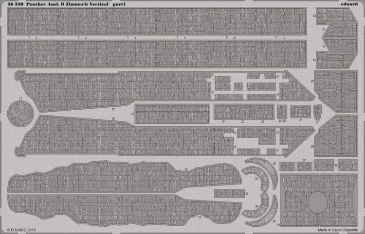 Eduard 36330 SET Panther Ausf. D Zimmerit Vertical (TAM) 1/35