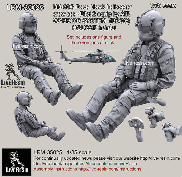 LiveResin LRM35025 HH-60G Pave Hawk helicopter crew set