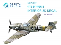 Quinta studio QD72037 Bf 109 G-6 (Tamiya) 3D Декаль интерьера кабины 1/72