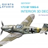 Quinta studio QD72037 Bf 109 G-6 (Tamiya) 3D Декаль интерьера кабины 1/72