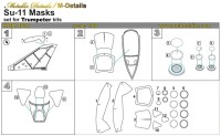 Metallic Details MDM4822 Sukhoi Su-11 Masks (designed to be used with Trumpeter kits) 1/48