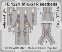 Eduard FE1224 MiG-21R seatbelts STEEL (EDU) 1/48