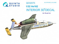 Quinta studio QD32075 He 162 (для модели Revell) 3D Декаль интерьера кабины 1/32