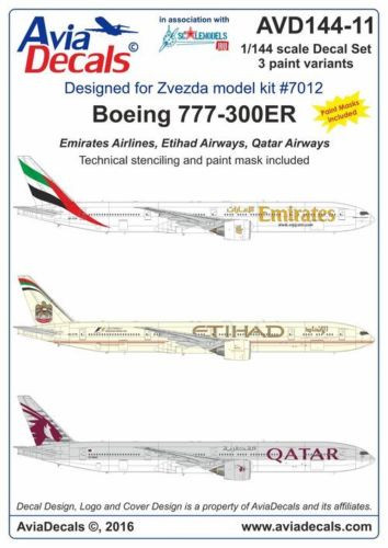 Avia Decals AVD144-11 Boeing 777-300ER Arab carriers 1/144