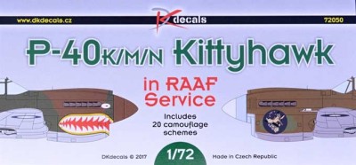 Dk Decals 72050 P-40K/M/N Kittyhawk in RAAF serv. (20x camo) 1/72