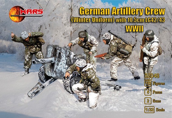 Mars MAR32048 German Paratroopers crew (winter uniform) with LG 42/43 gun 1/32