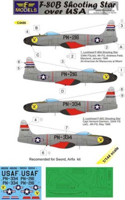 Lf Model C4486 Decals F-80B Shooting Star over USA 1/144