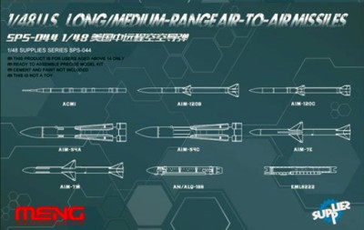 Meng Model SPS-044 U.S. Long/Medium-Range Air-to-Air Missiles 1/48