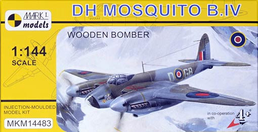 Mark 1 Models MKM-14483 DH Mosquito B.IV 'Wooden Bomber' (4x camo) 1/144