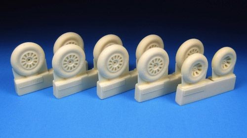Barracuda Studios BCR72286 Tupolev Tu-22KD 'Shilo' (Blinder B) medium bomber. Main and Nose Wheel Set (designed to be used with Modelsvit kits) 1/72