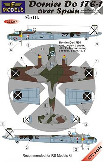 Lf Model C72247 Decals Dornier Do 17E-1 over Spain - part III 1/72