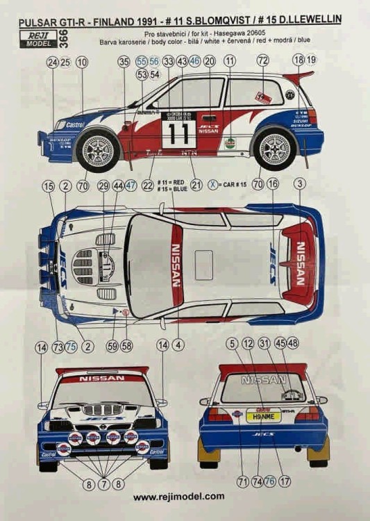 Reji Model 366 Pulsar GTI-R 1992 Rally Monte Carlo (limited) 1/24