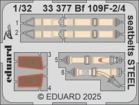 Eduard 33377 Bf 109F-2/4 seatbelts STEEL (H.2000/HAS) 1/32