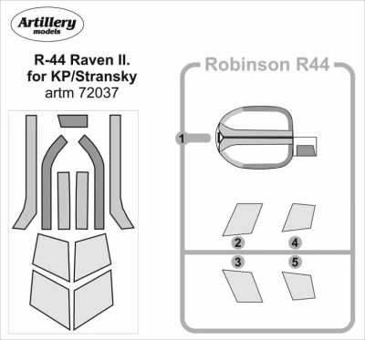 Fly model M7237 Masks for R-44 Raven II (KP) 1/72