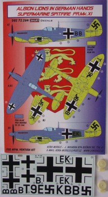 Kora Model DEC72264 Superm.Spitfire PR.Mk.XI (Luftwaffe) декали декали 1/72