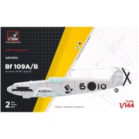 Armory AR14104 Messerschmitt Bf-109A/B, German pre-WWII fighter. Includes 2 kits in the box, with PE and vacuformed parts 1/144