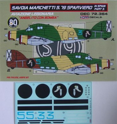 Kora Model DEC72364 SM.79 Sparviero in Spain Vol.3 декали декали 1/72