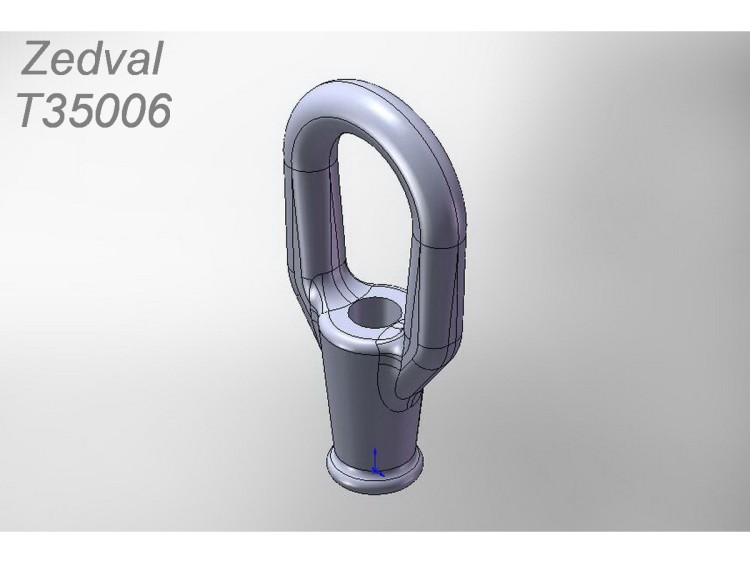 Zedval T35006 Трос Ф0,6 мм с коушами вариант 1 для авто бронетехники СССР и России 1/35