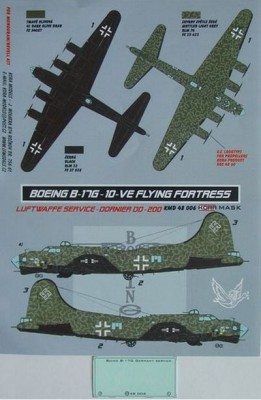 Kora Model MD48006 Mask Boeing B-17G-10-VE Luftwaffe service 1/48