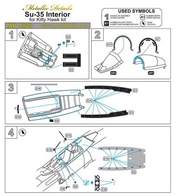 Metallic Details MD4828 Su-35. Interior (Kitty Hawk) 1/48