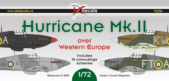 Dk Decals 72138 Hurricane Mk.II over Western Europe (9x camo) 1/72