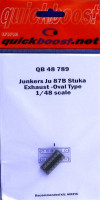 QuickBoost QB48789 Ju 87B Stuka exhaust - oval type (AIRF) 1/48