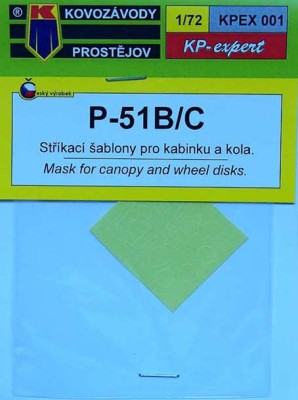 Kovozavody Prostejov EX001 Canopy&amp;wheel mask P-51 B/C Malcolm 1/72
