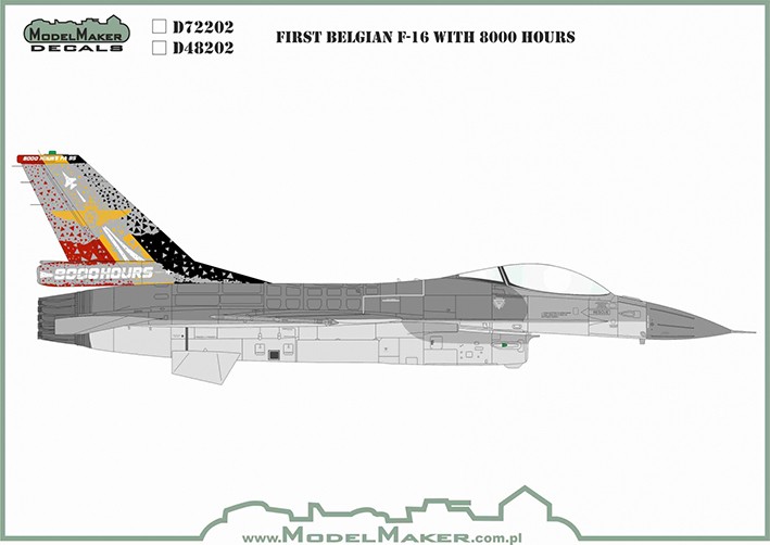 Model Maker Decals D72202 General-Dynamics F-16AM (MLU) Fighting Falcon. 1/72