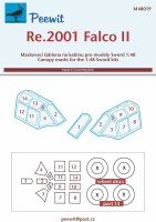 Peewit M48019 Re.2001 Falco II (SWORD) маска для окраски фонаря кабины 1:48