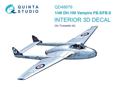 Quinta studio QD48679 DH.100 Vampire FB.5/FB.9 (Trumpeter) 1/48