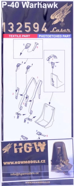 HGW 132594 Seatbelts P-40 Warhawk (laser) 1/32