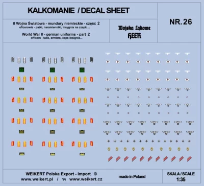 Weikert Decals 226 German Uniforms WWII - HEER (part 2) 1/35