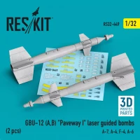 Reskit 32449 GBU-12 A,B Paveway I laser guided bombs (2x) 1/32