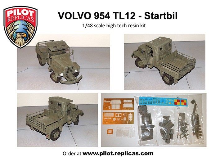 Pilot Replicas 48R011 Volvo 954 TL12, Swedish and Finnish Air force tow jeep 1/48