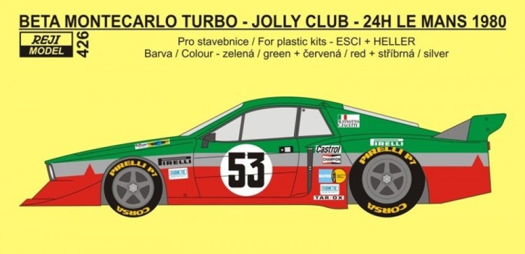 Reji Model JM426 Lancia Beta Montecarlo Turbo Le Mans 1980 1/24