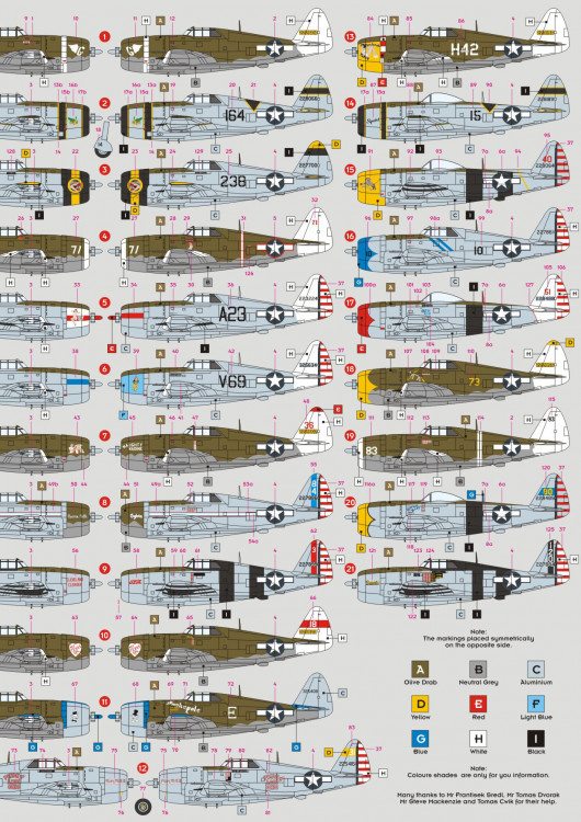 Dk Decals 72040 P-47D Thunderbolt over the Pacific (21x camo) 1/72