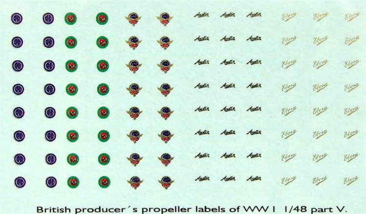 LF Model C4888 Decals British producer propeller labels V. 1/48