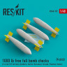 Reskit RS48-0187 1000 lb free fall bomb checks (4 pcs.) 1/48