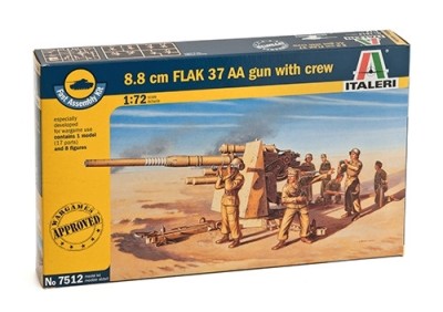 Italeri 07512 8.8 cm Flak 37 AA gun with crew 1/72