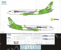 Ascensio 738-068 Boeing 737-800 One World (S7 Airlines new) 1/144