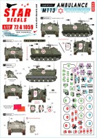 Star Decals 72-A1059 Israeli AFVs # 4 M113 Ambulance markings.IDF Sinai/Suez 1970s, and in Lebanon 1978 and 1982 1/72